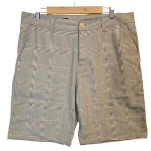 O'NEILL Men’s Green White Plaid Shorts Relaxed Fit Casual Outdoor Summer Size 36